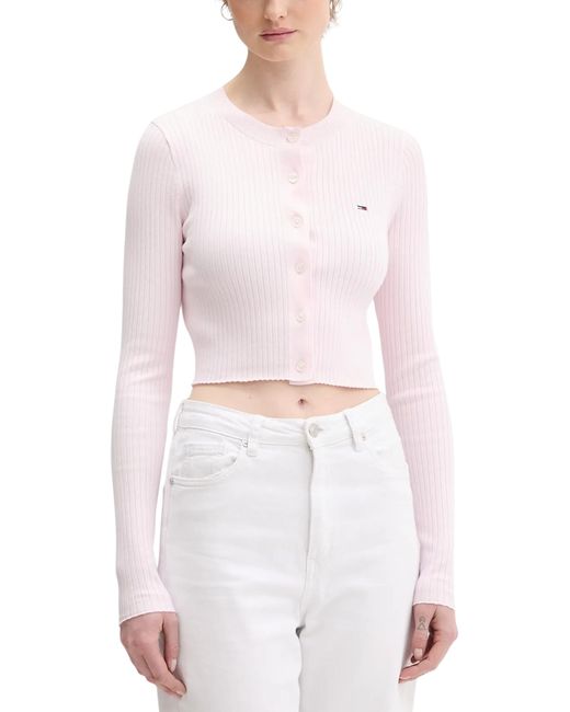 Tommy Hilfiger White Button-Up Sweater