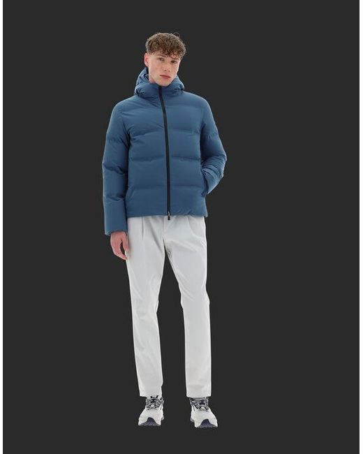 Herno Blue Zip-Up Goose Down Jacket for men