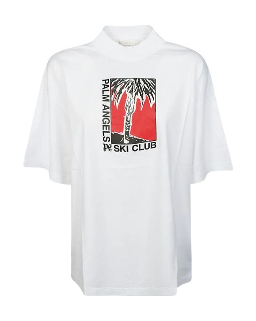 Palm Angels White Pattern Printed T-Shirt