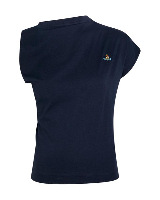 Vivienne Westwood Blue Asymmetric Cotton Top