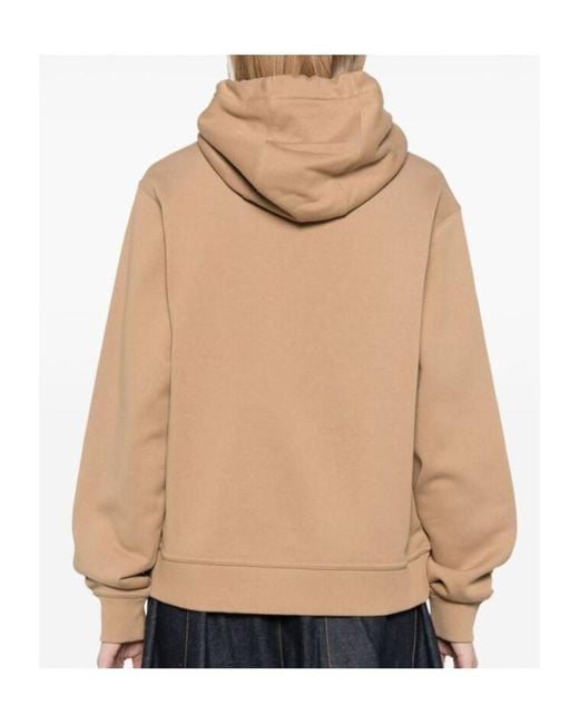 Burberry Natural Logo Detailed Drawstring Hoodie