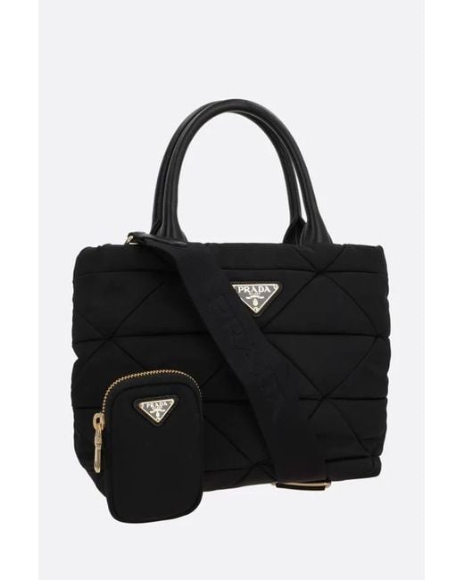 Prada Black Triangle-Logo Top Handle Bag
