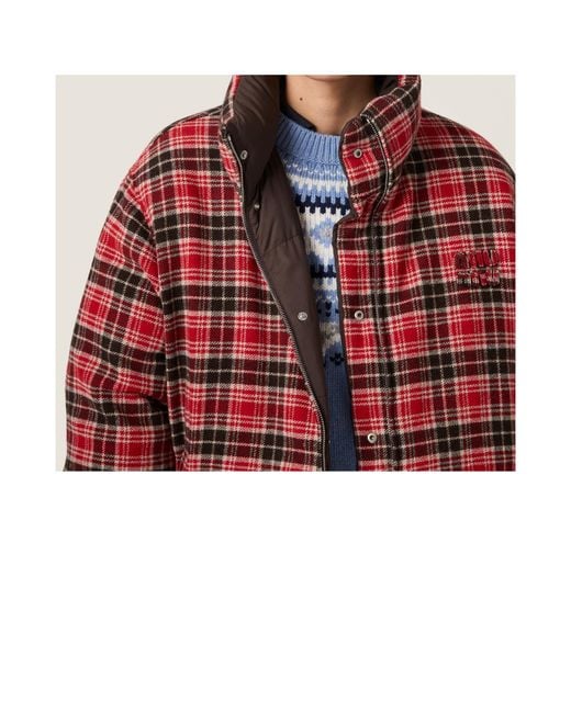 Miu Miu Brown Zip-Up Reversible Down Jacket