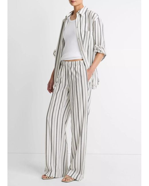 Vince White Striped Trousers