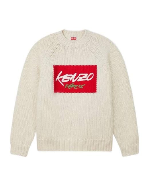 KENZO White X Futura 2000 Crewneck Knitted Jumper for men