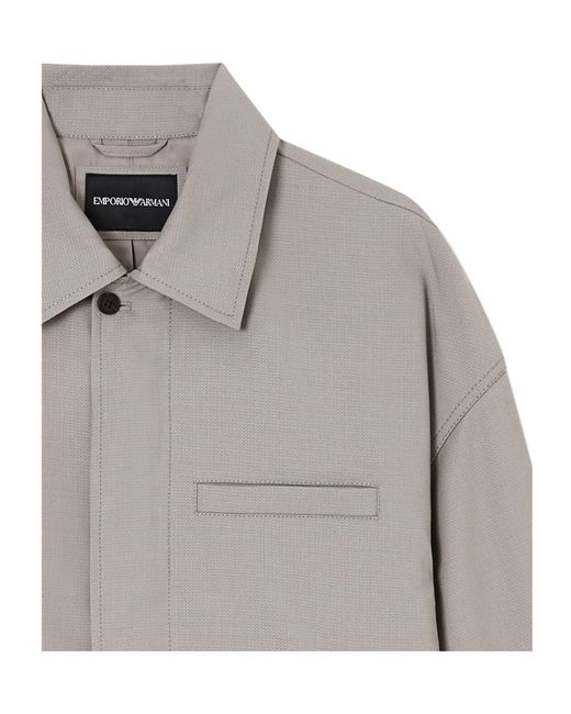Emporio Armani Gray Zip-Up Long-Sleeved Jacket for men