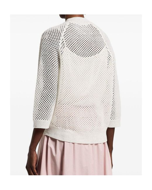 Peserico Multicolor Sequinnedv-Neck Open Sweater