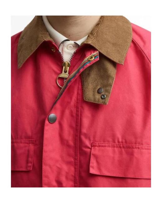Barbour Red X Paul Smith Contrast-Collar Jacket for men