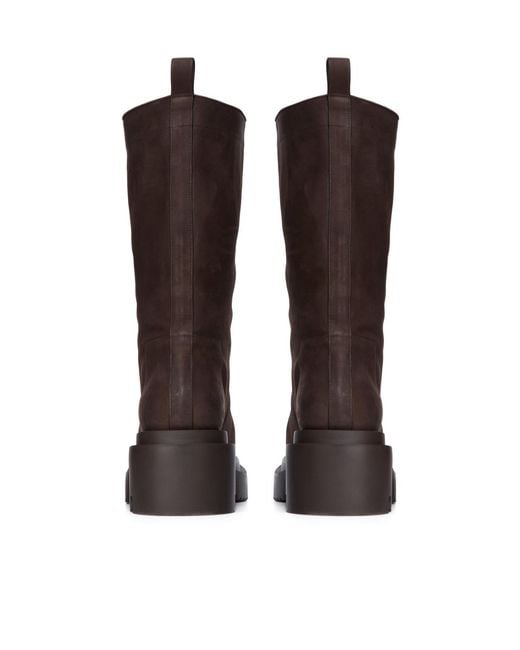 Rick Owens Brown 60Mm Bogun Platform Combat Boots
