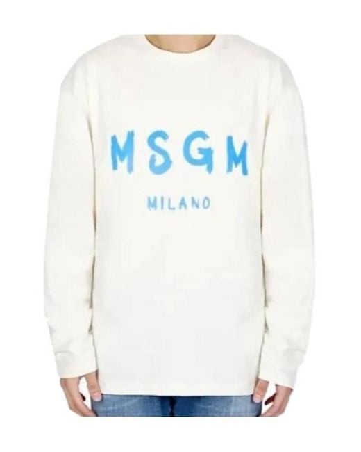 MSGM Gray Long-Sleeve Sweatshirt for men