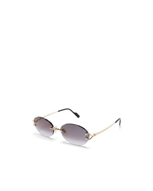 Cartier White Oval-Frame Sunglasses for men