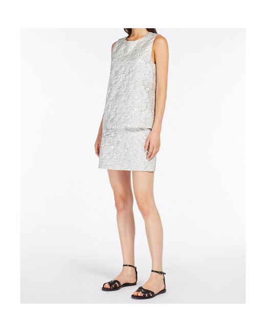 Max Mara White Jacquard Crew-Neck Top