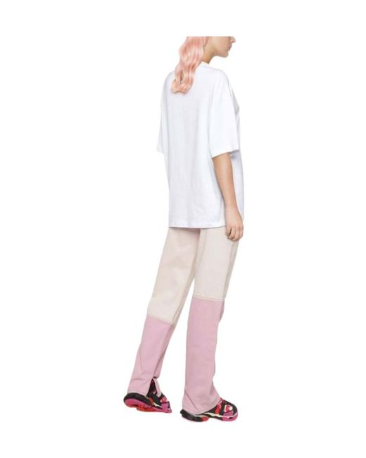 MSGM White Logo-Print Detail T-Shirt
