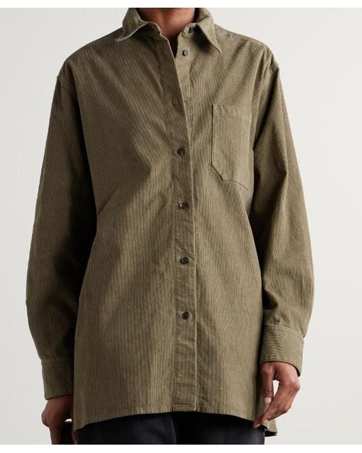 The Row Green Long-Sleeved Shirt
