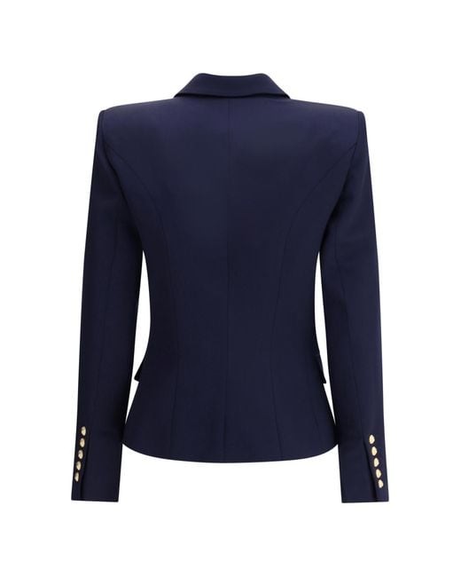 Balmain Blue Jackets Virgin Wool