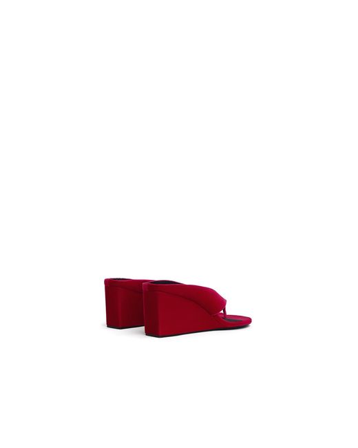 Alaïa Red Wedge Flip-Flops