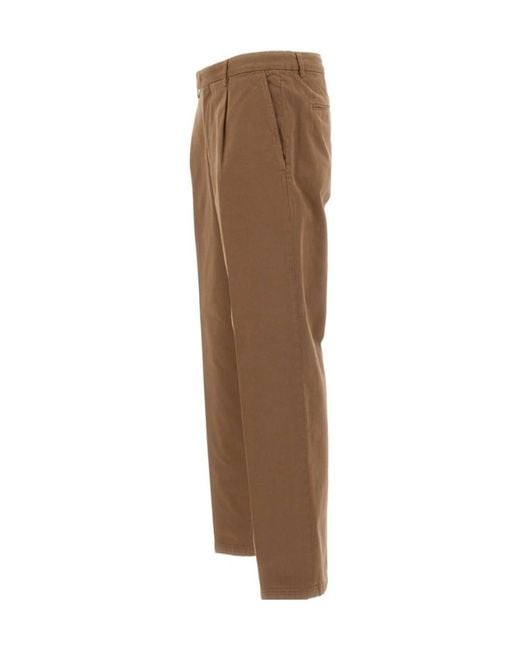 Briglia 1949 Brown Casual Trousers With Belt Loops for men