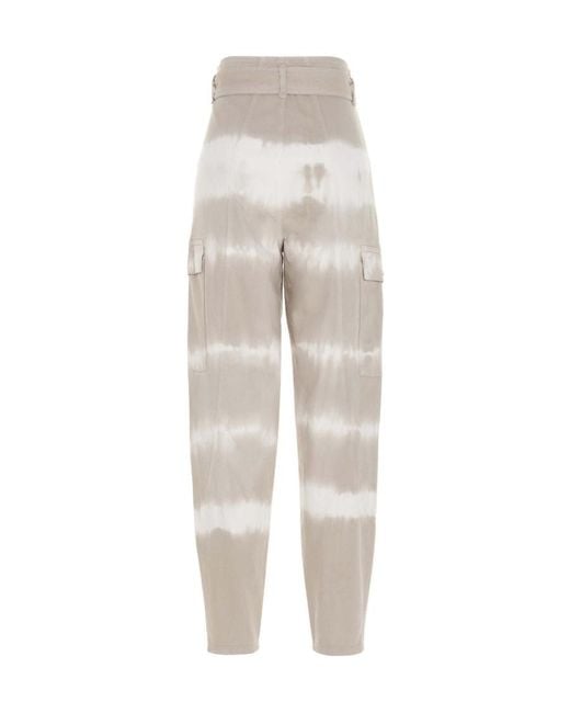 Stella McCartney Gray Tie-Dye Belted Cargo Pants