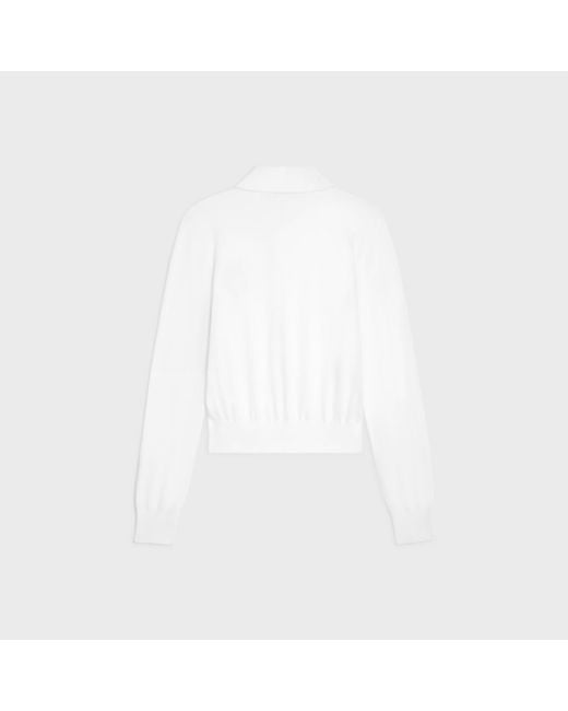 Céline White Polo Sweater