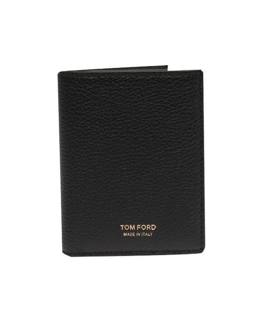 Tom Ford Black Folded Cardholder for men