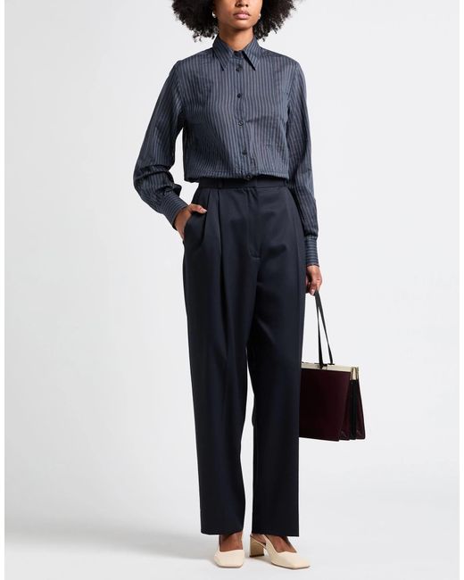 Brunello Cucinelli Blue Striped Long-Sleeve Shirt