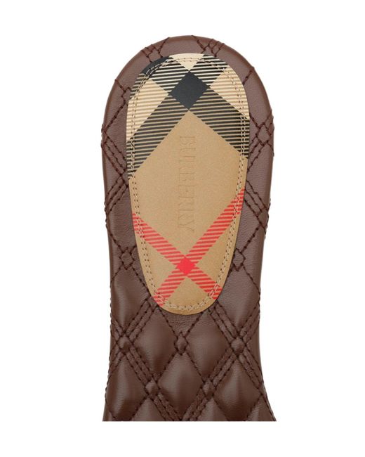 Burberry Brown Knight Stamp Crest Slides