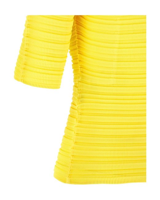 Issey Miyake Yellow Pleated Top