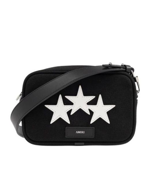 Amiri Black Three Star Messenger Bag for men