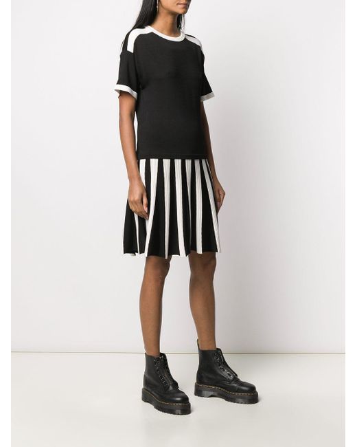 Moschino Black Short-Sleeved Knitted Dress