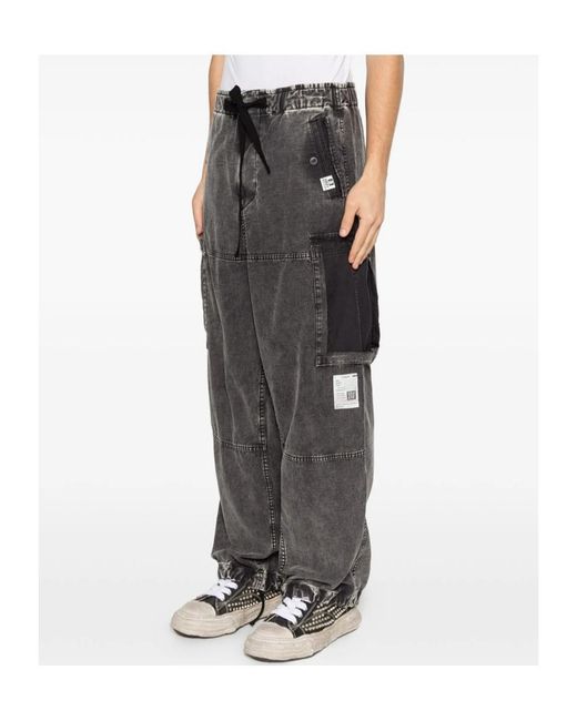 Maison Mihara Yasuhiro Gray Drawstring Cargo Pants for men