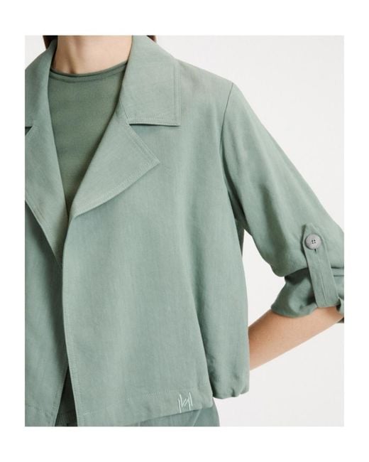 Marella Green Stretch Viscose And Linen Jacket