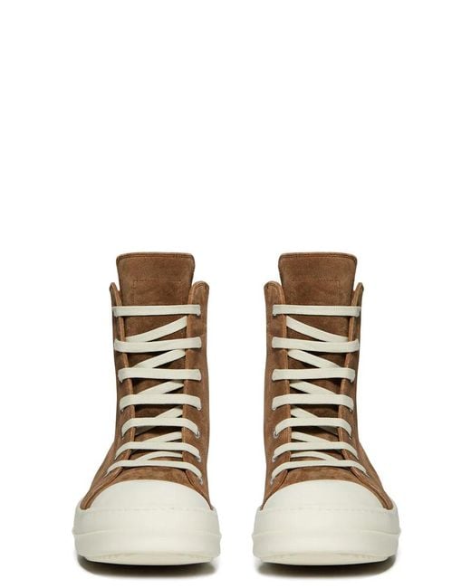 Rick Owens Brown Lace-Up Round Toe Sneakers for men