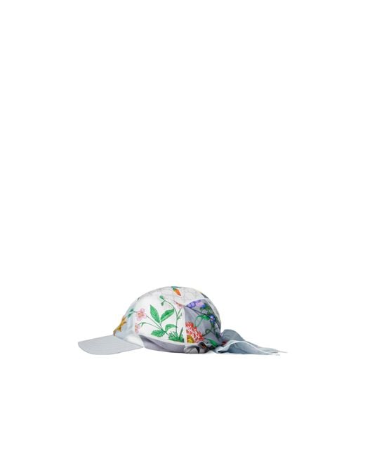 Gucci White Printed Silk Baseball Cap