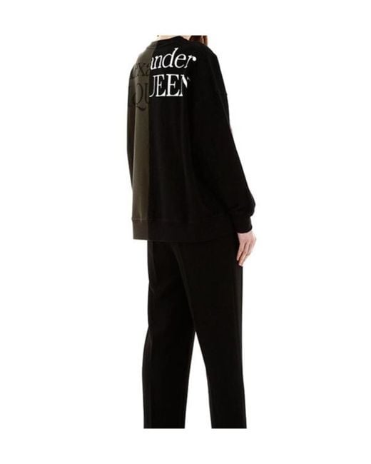 McQueen Black Rose Printed Casual Sweater