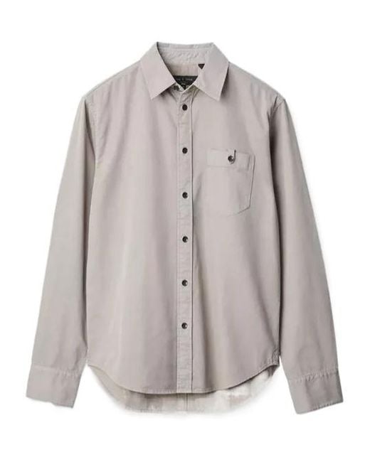 Rag & Bone Gray Long-Sleeve Pocket Shirt for men