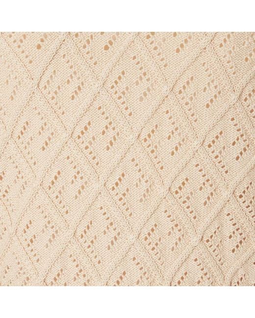 Fendi Natural Argyle Motif Openwork Cardigan