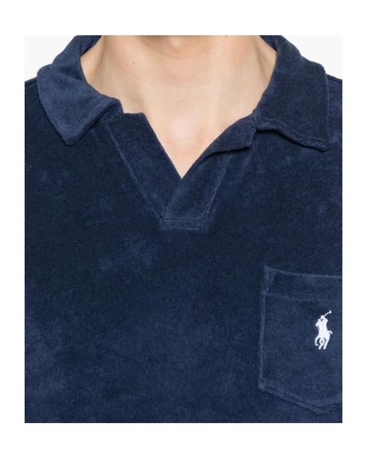 Polo Ralph Lauren Blue Terry-Cloth T-Shirt for men