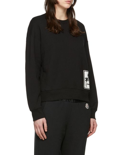 Moncler Black Palm-Patch Cotton Sweatshirt