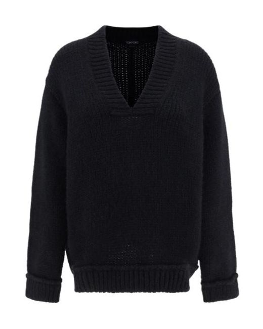 Tom Ford Blue V-Neck Long-Sleeved Jumper