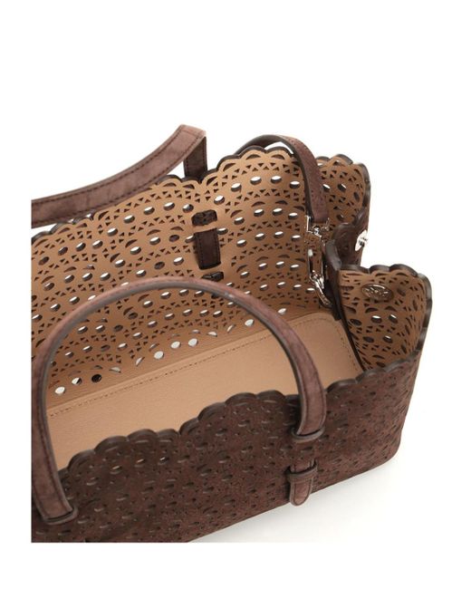 Alaïa Brown Alaïa Mina E/W Medium Tote Bag