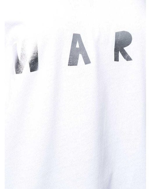 Marni White Logo Print T-Shirt