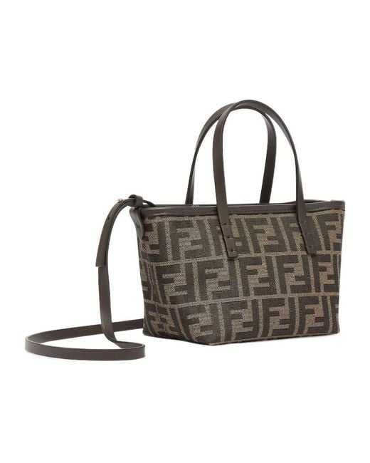 Fendi Brown Roll Monogrammed Mini Tote Bag