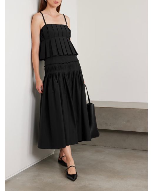 Theory Black Pleated Tank Top