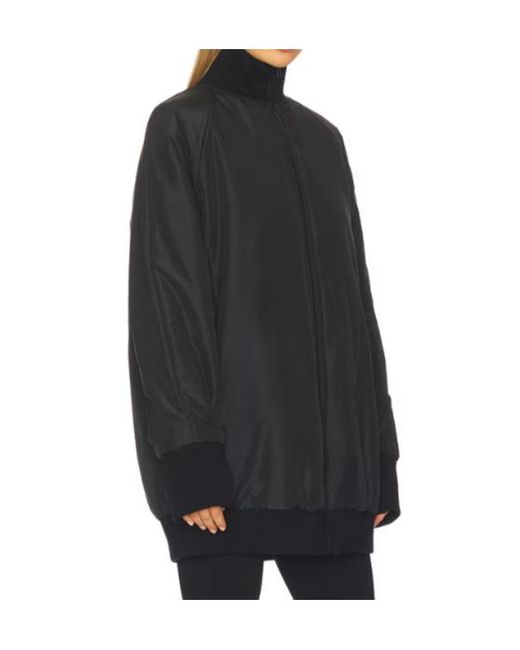 Norma Kamali Black Oversized Padded Shell Bomber Jacket