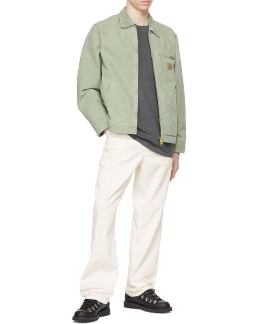 Carhartt Gray Crew Neck Long-Sleeved T-Shirt for men