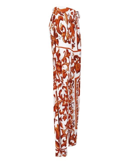 Dolce & Gabbana Red Drawstring Casual Pants
