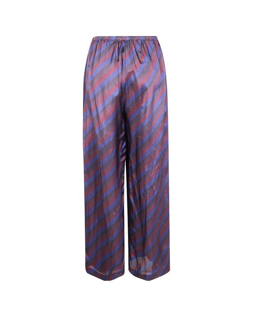 Dries Van Noten Purple 'Puvis Bis Long 2256' Stripe Printed Trousers
