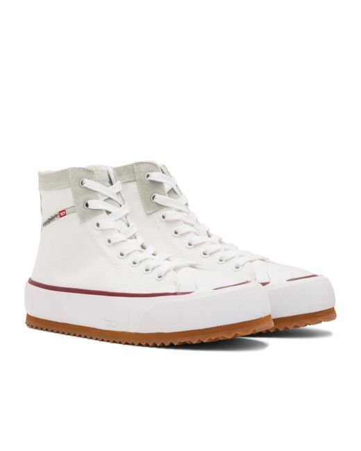 DIESEL White S-Principia High-Top Sneakers for men