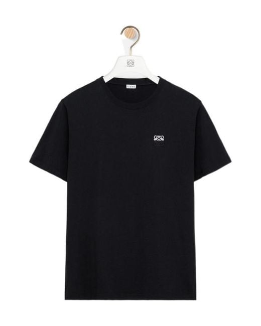 Loewe Black Logo Detailed Short Sleeved T-Shirt for men