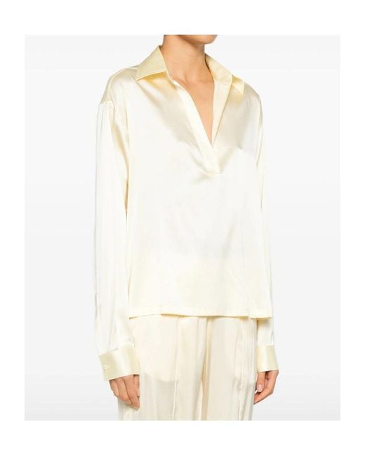 Tom Ford White V-Neck Long Sleeved Top